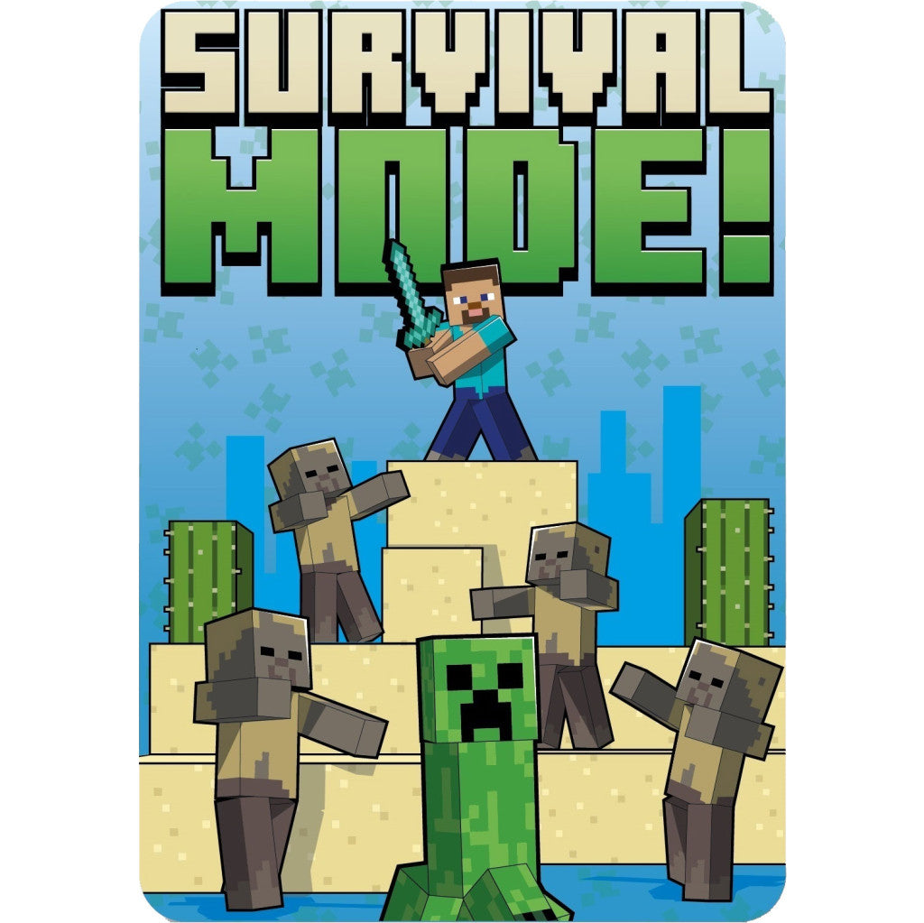 Minecraft Izdzīvošanas režīma flīsa sega 100x140cm
