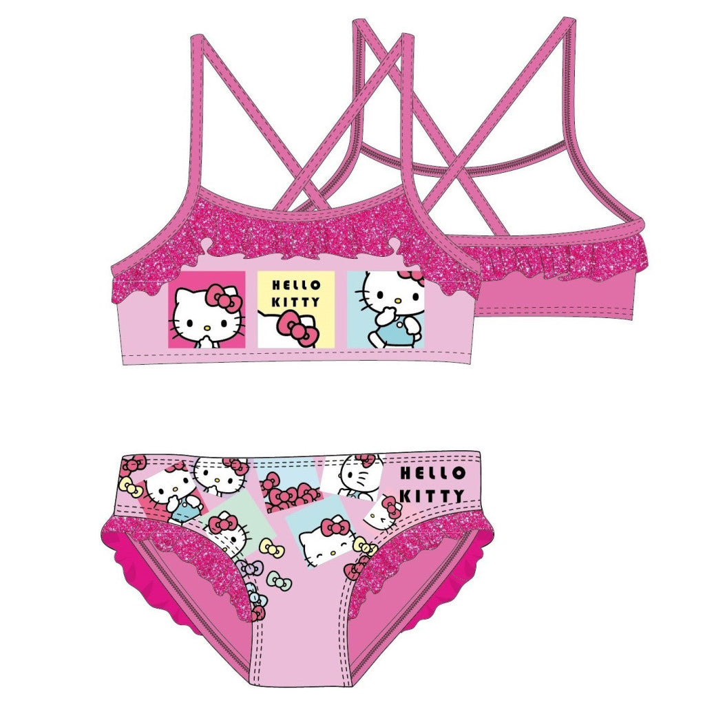 Hello Kitty Bows bērnu peldkostīms, bikini 3-8 gadi
