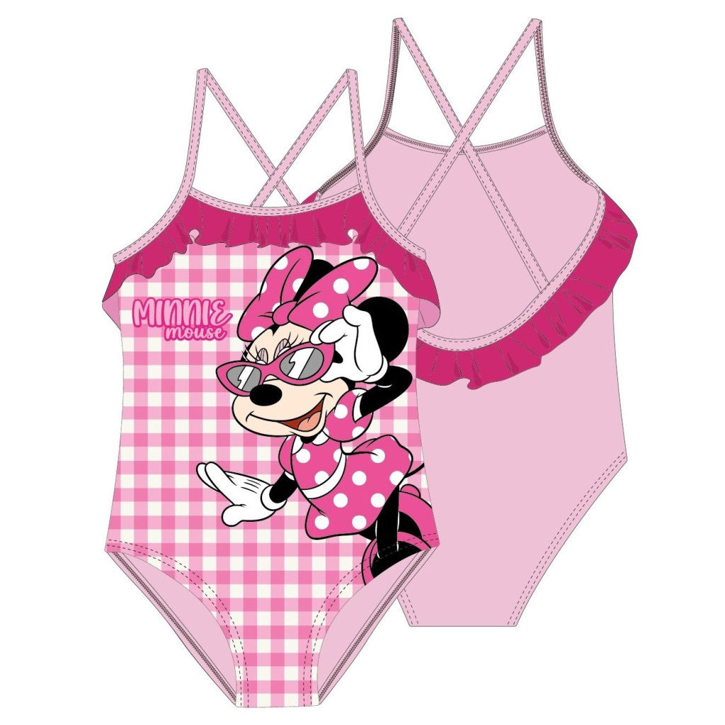 Disney Minnie rūtainais bērnu peldkostīms, peldēšanai, 3-8 gadi