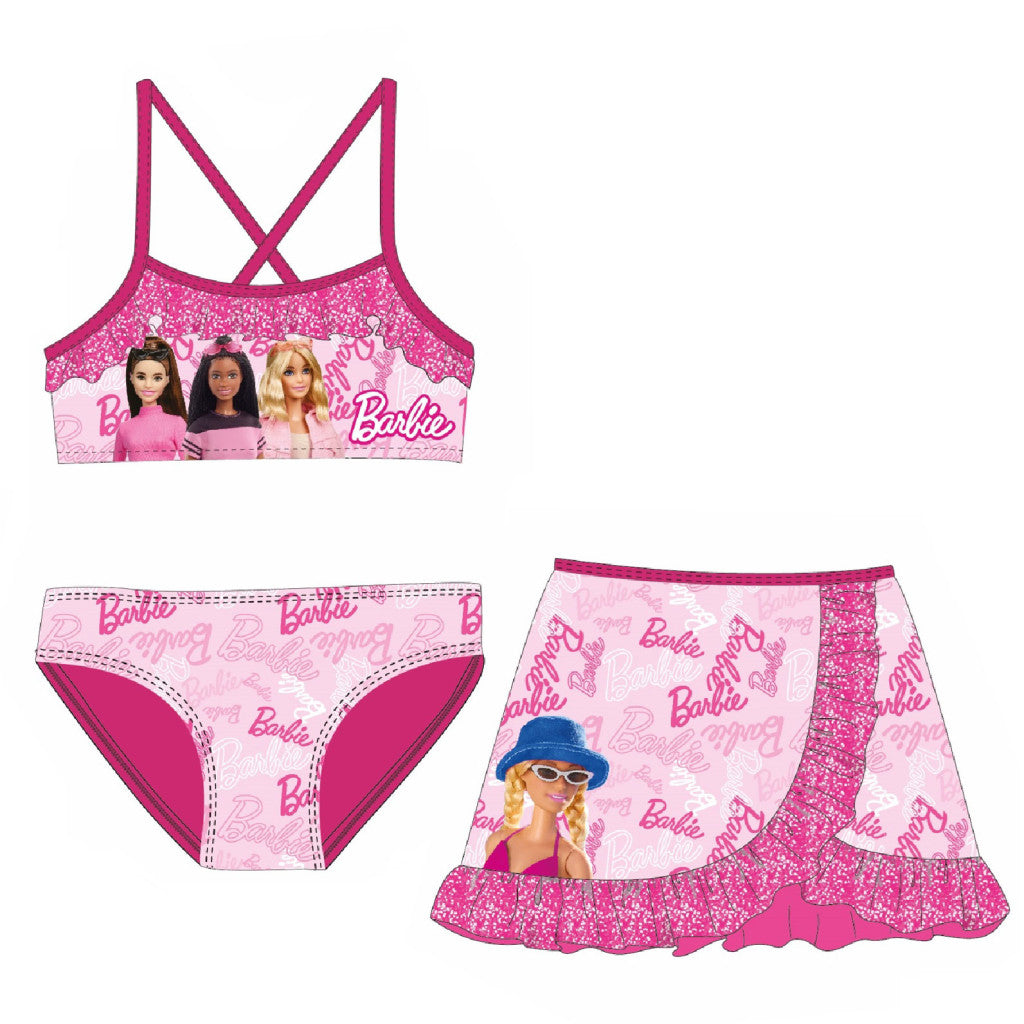 Barbie stila bērnu bikini un svārku komplekts 3-8 gadi