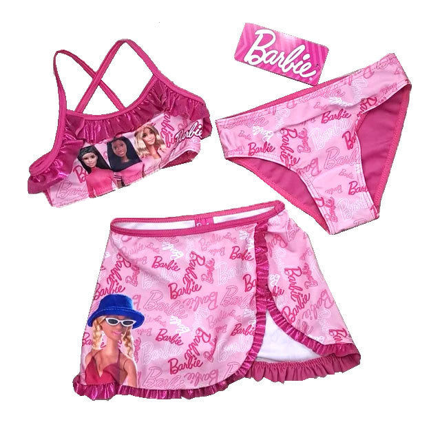 Barbie stila bērnu bikini un svārku komplekts 3-8 gadi