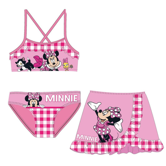 Disney Minnie rūtainais bērnu bikini un svārku komplekts 4-10 gadi