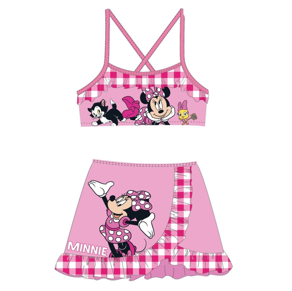 Disney Minnie rūtainais bērnu bikini un svārku komplekts 4-10 gadi