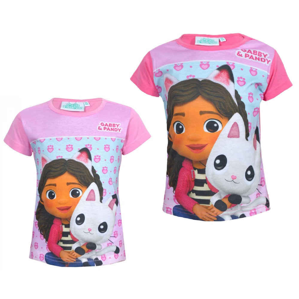 Gabby's Dollhouse Pandy bērnu īsroku T-krekls, topiņš, 2-6 gadi