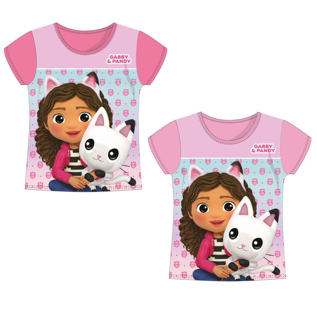 Gabby's Dollhouse Pandy bērnu īsroku T-krekls, topiņš, 2-6 gadi