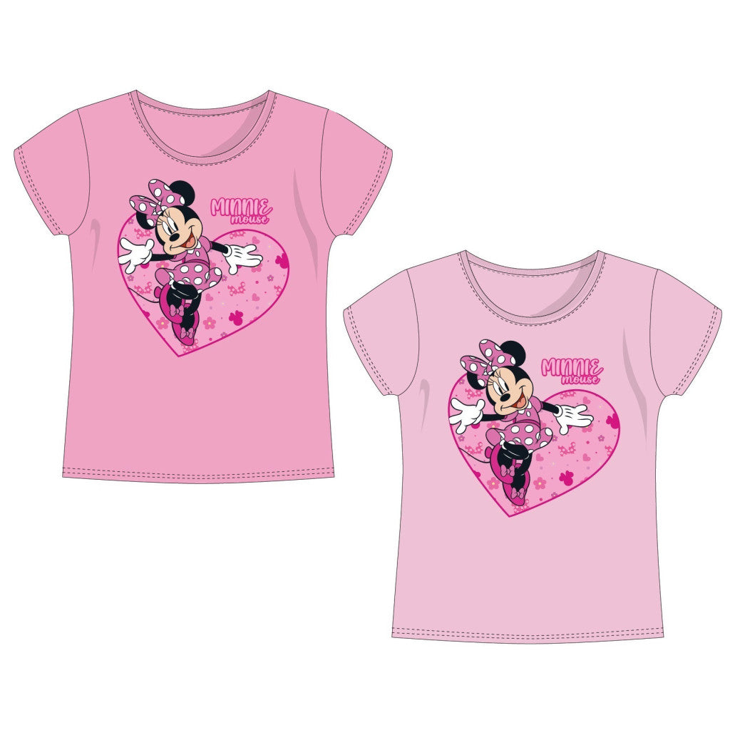 Disney Minnie Heart bērnu īsais T-krekls, topiņš 3-8 gadi