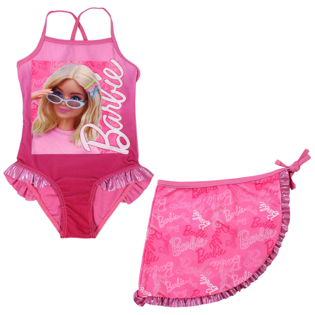 Barbie stila bērnu peldkostīma un sarongu komplekts vecumā no 3 līdz 8 gadiem