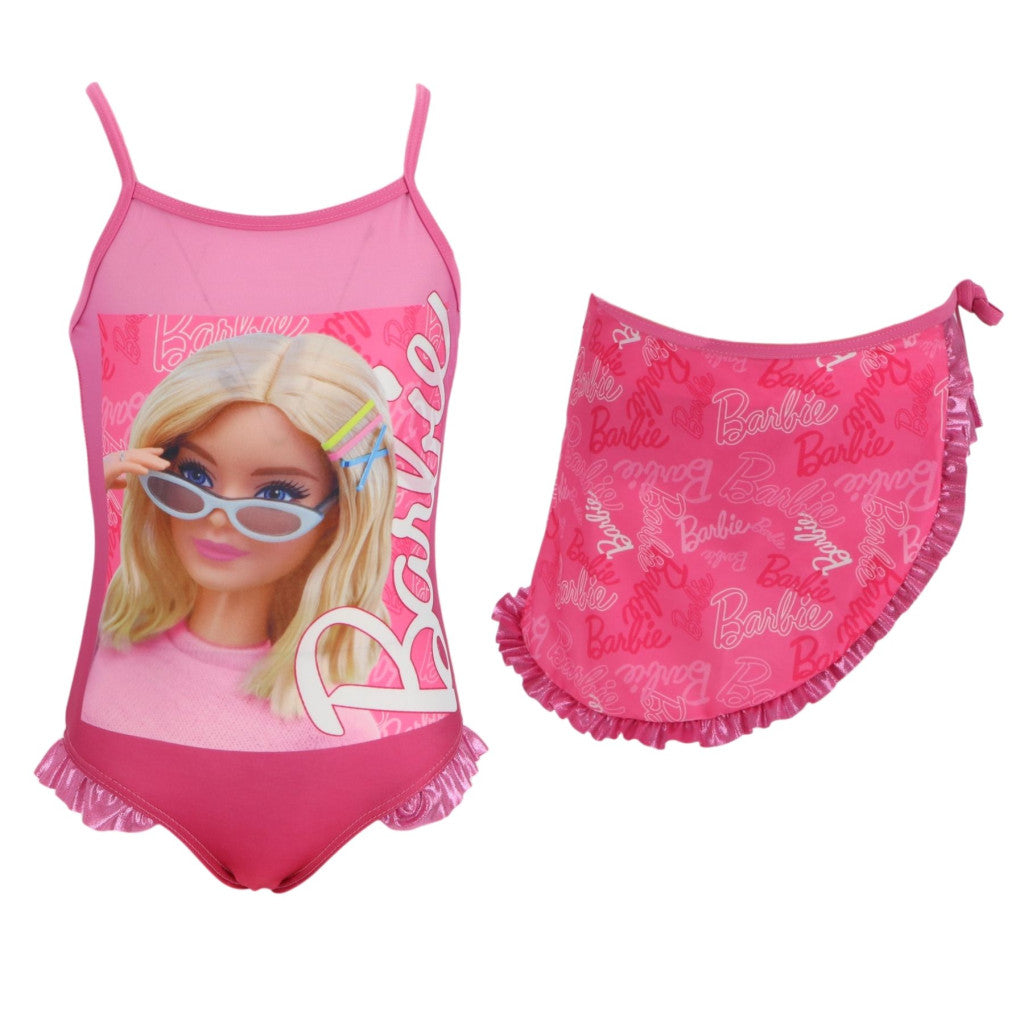 Barbie stila bērnu peldkostīma un sarongu komplekts vecumā no 3 līdz 8 gadiem