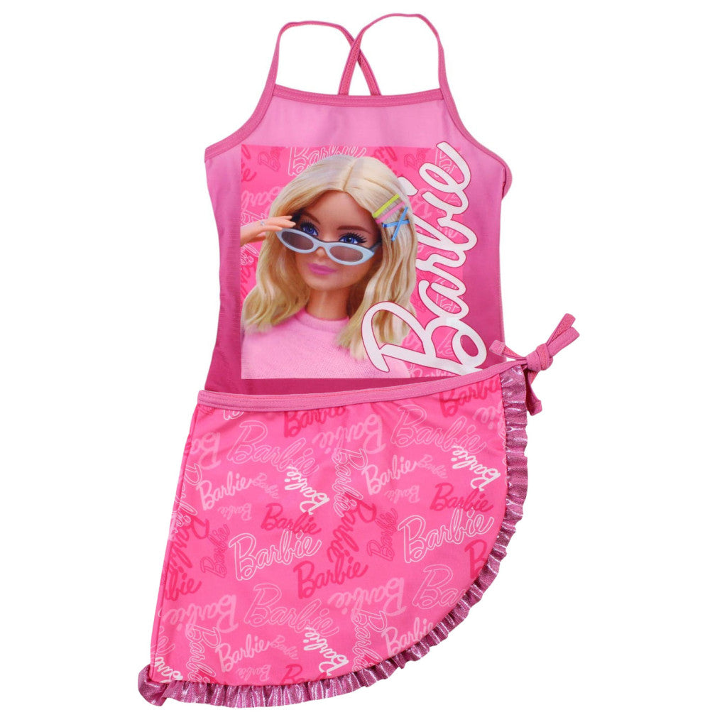Barbie stila bērnu peldkostīma un sarongu komplekts vecumā no 3 līdz 8 gadiem