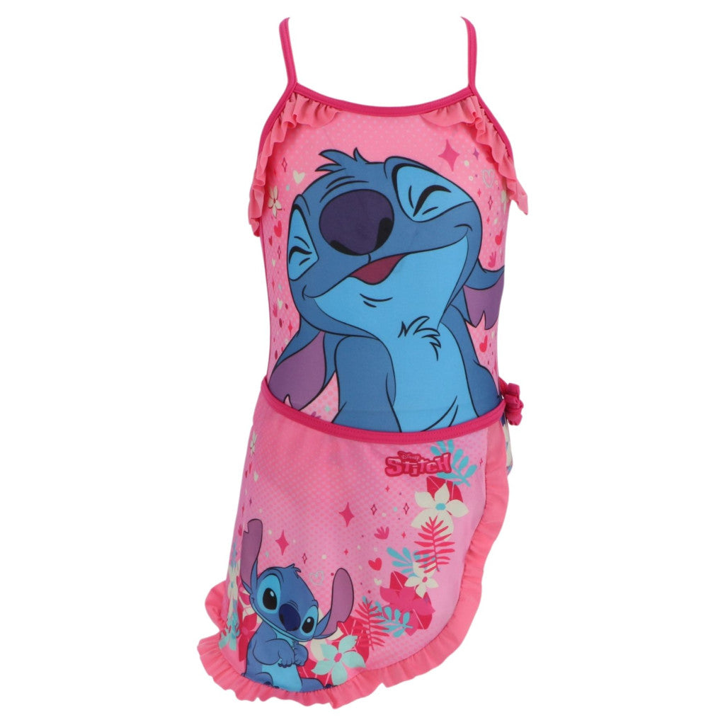 Disney Lilo un Stitch rozā bērnu peldkostīma un sarongu komplekts 3-8 gadi