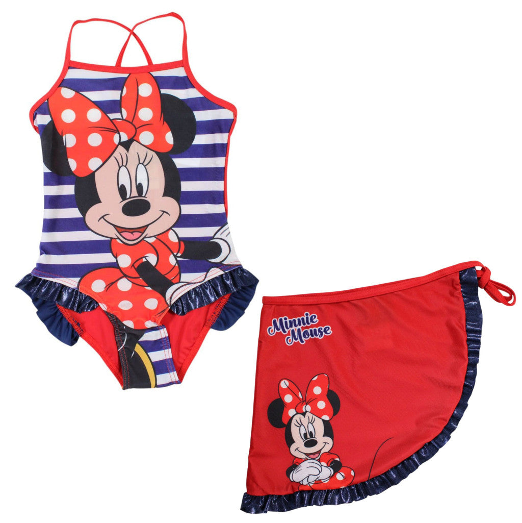 Disney Minnie Chic bērnu peldkostīma un sarongu komplekts 3-8 gadi
