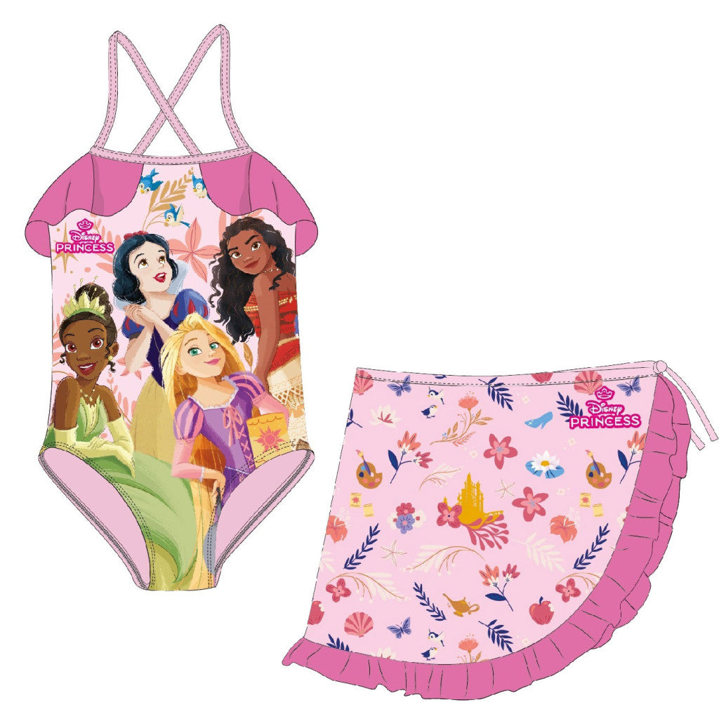 Disney Princess Regal bērnu peldkostīma un sarongu komplekts 3-8 gadi