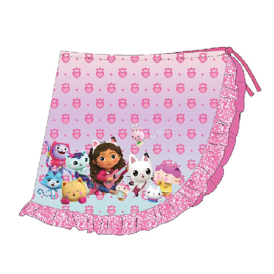 Gabby's Dollhouse Pandy bērnu peldkostīma un sarongu komplekts 3-8 gadi