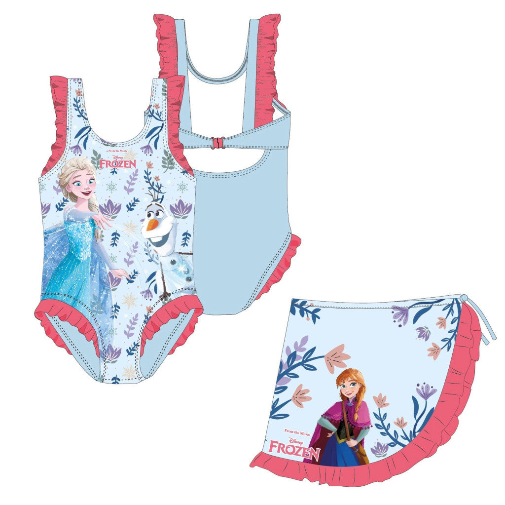 Disney Frozen bērnu peldkostīma un sarongu komplekts 3-8 gadi
