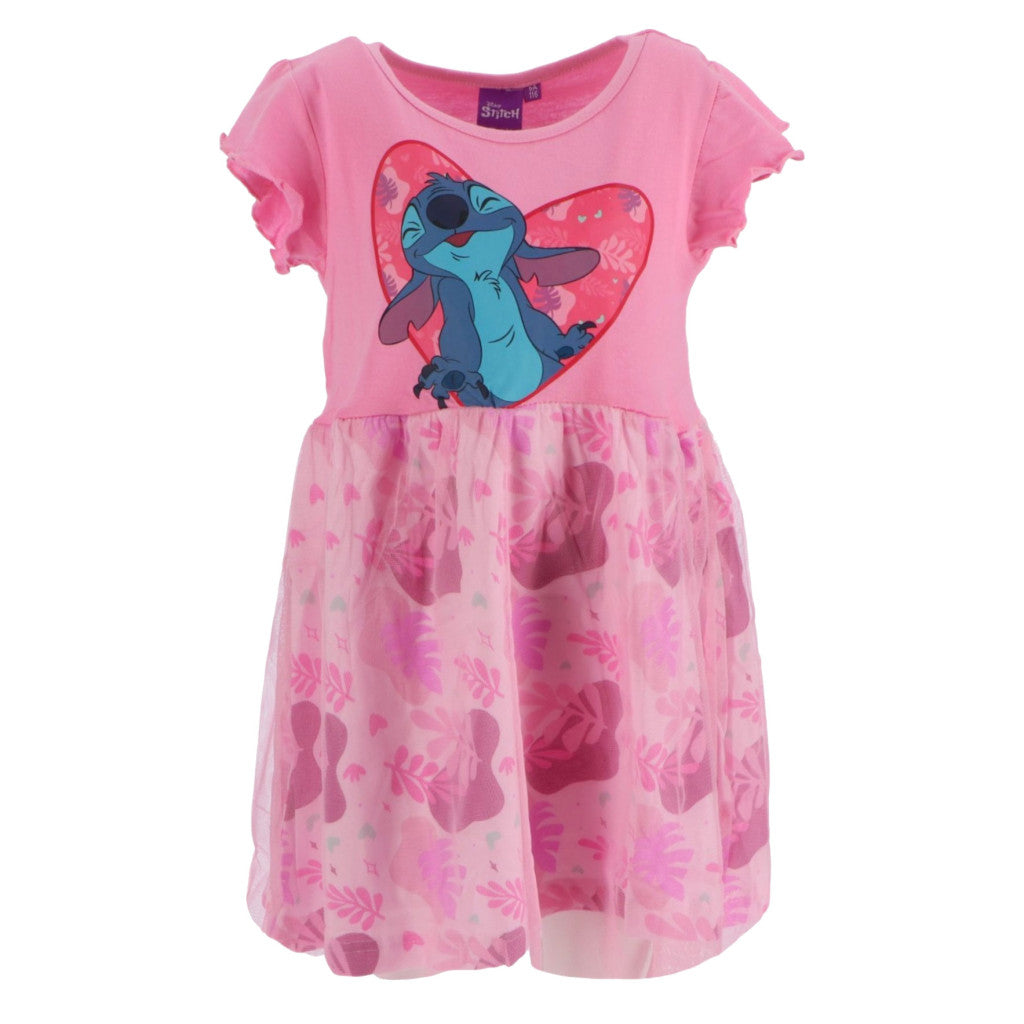 Disney Lilo un Stitch Pink Leaf bērnu vasaras kleita 2-6 gadi