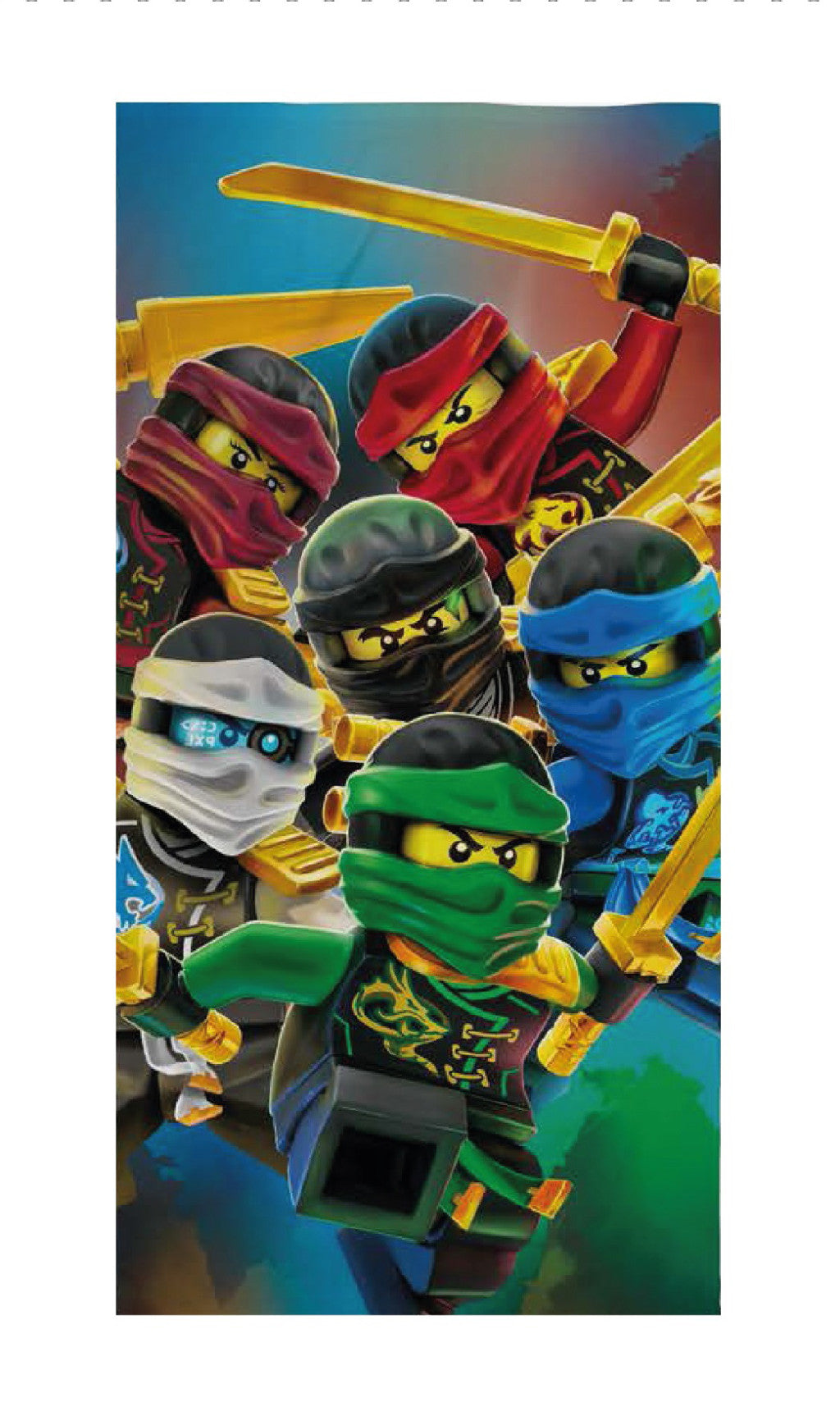 Lego Zelta ieroči Ninjago vannas dvielis, pludmales dvielis 70x140cm (ātri žūstošs)