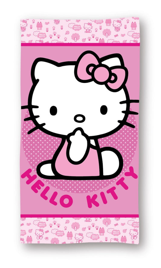Hello Kitty Pinky vannas dvielis, pludmales dvielis 70x140cm (ātri žūstošs)