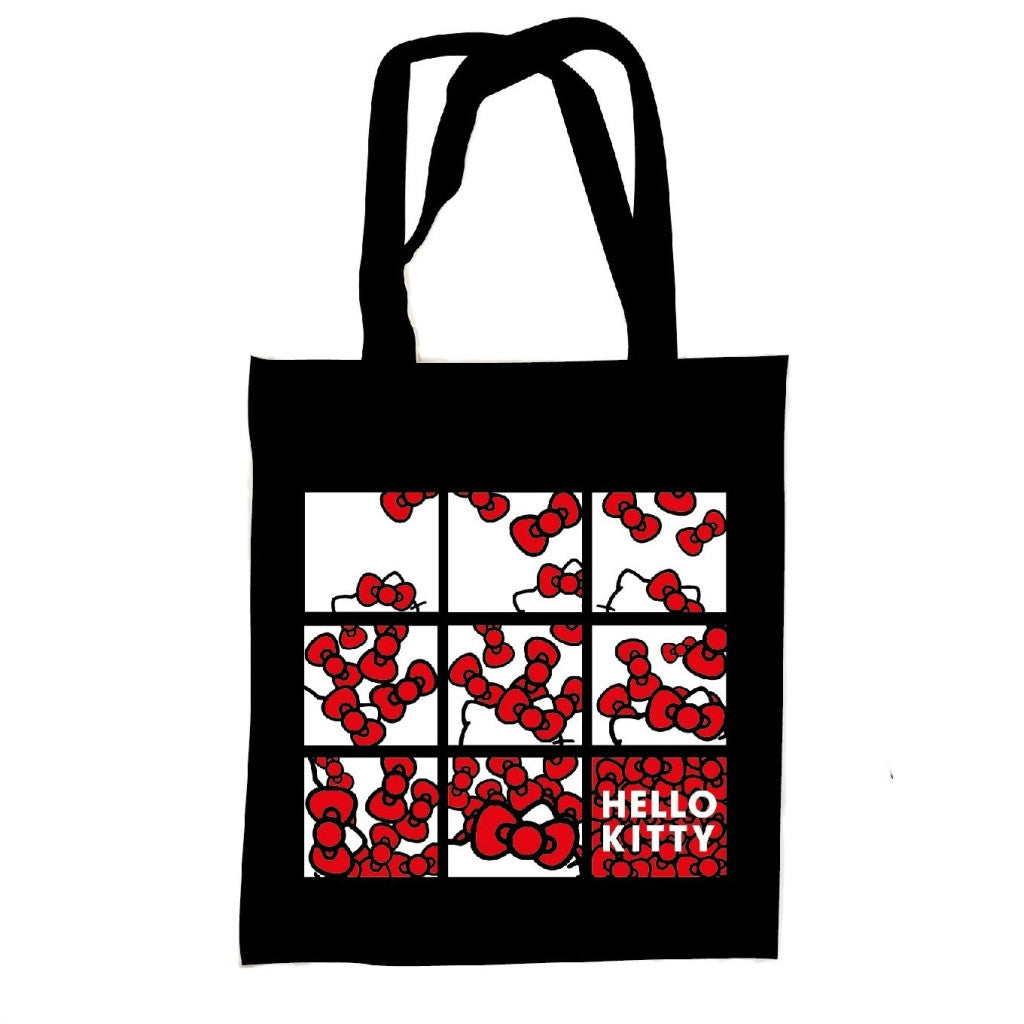 Hello Kitty audekla soma ar bantītēm, iepirkumu soma 44 cm