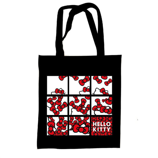 Hello Kitty audekla soma ar bantītēm, iepirkumu soma 44 cm