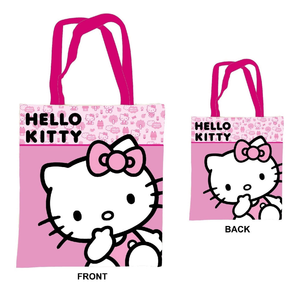 Hello Kitty rozā audekla soma, iepirkumu soma 44 cm