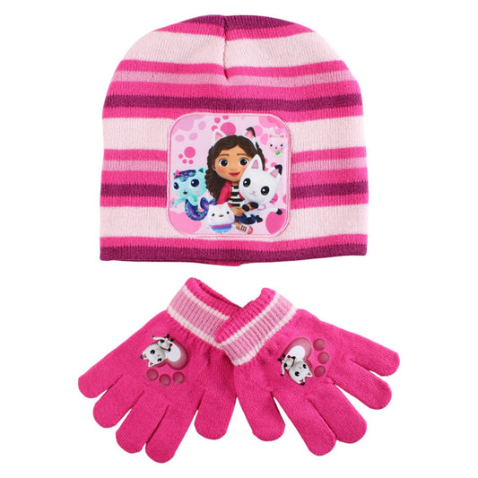 Gabby's Dollhouse Paws bērnu cepures un cimdu komplekts