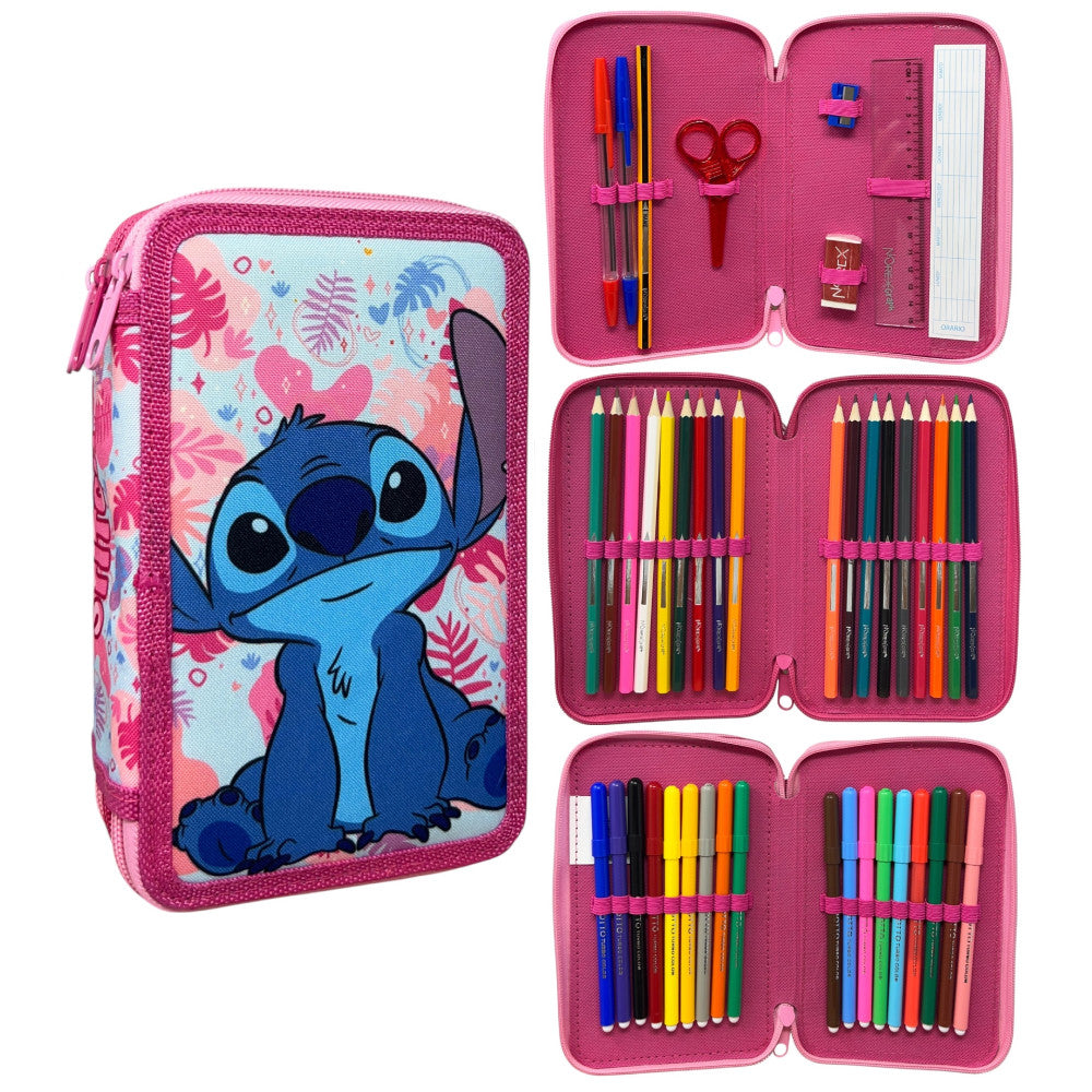 Disney Lilo un Stitch Pink Wave 3 līmeņu pildīts penālis