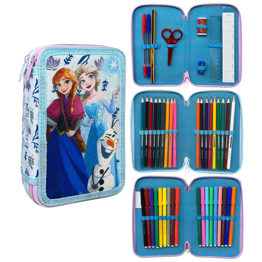 Disney Frozen jautrības pilns zīmuļu maciņš ar 3 līmeņiem