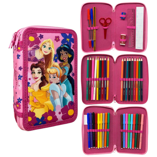 Disney Princess pasaku zīmuļu maciņš ar 3 līmeņiem