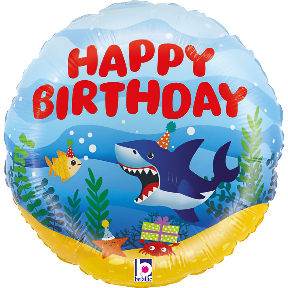Daudz laimes dzimšanas dienā, okeāna krāsas mini folijas balons "Dzimšanas diena", 19 cm (WP)