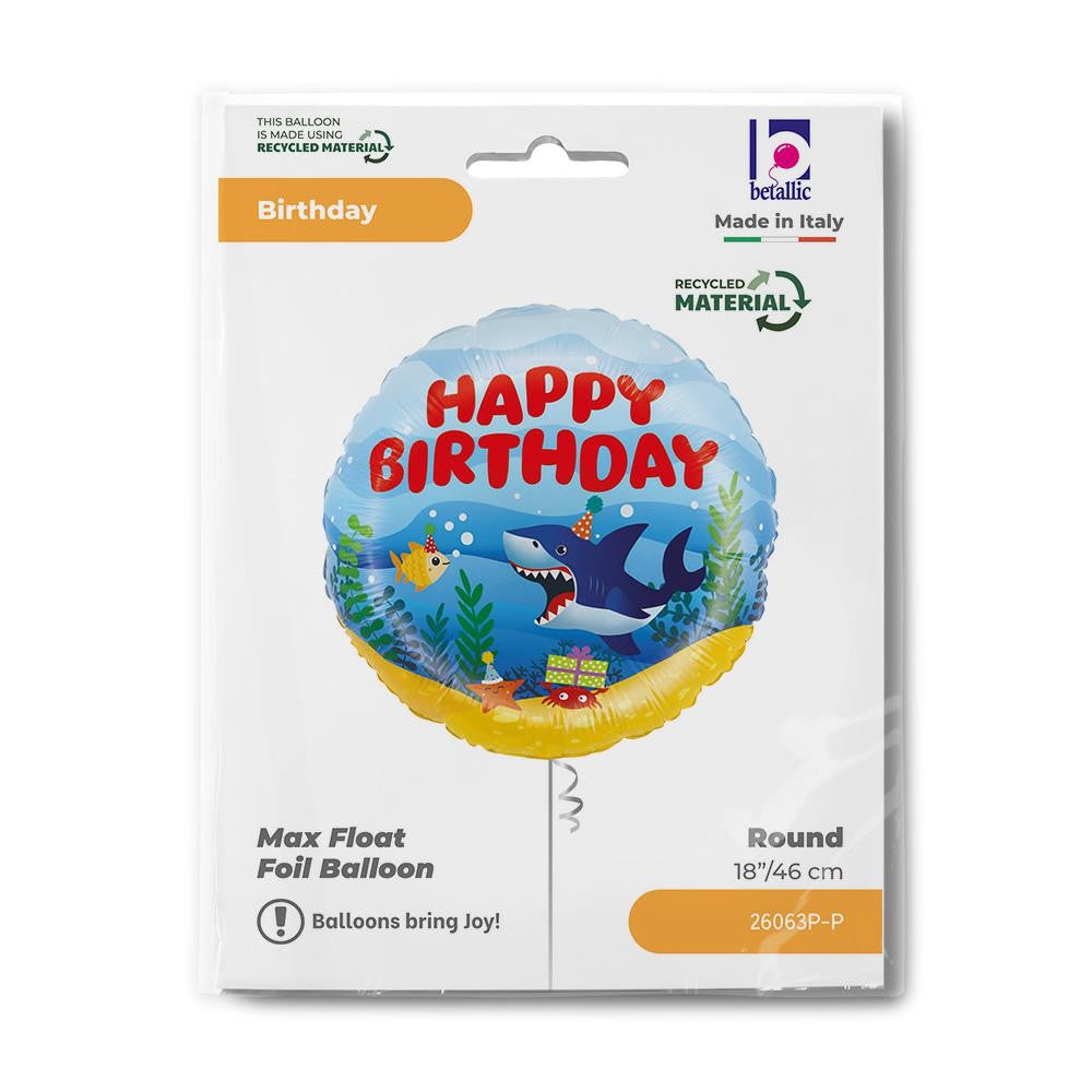 Daudz laimes dzimšanas dienā, okeāna krāsas folijas balons "Dzimšanas diena", 46 cm