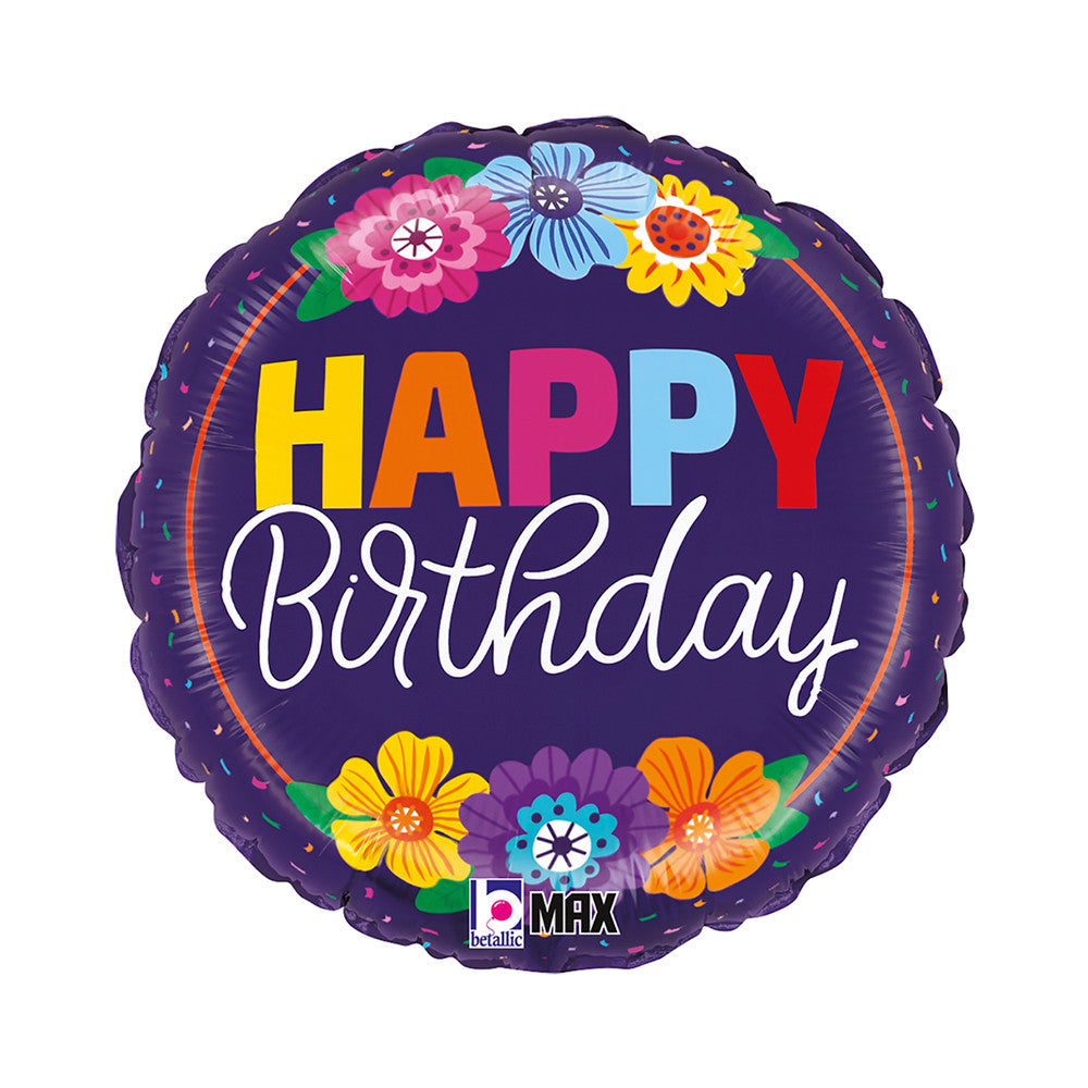 Daudz laimes dzimšanas dienā, Bold Blooms, folijas balons 46 cm