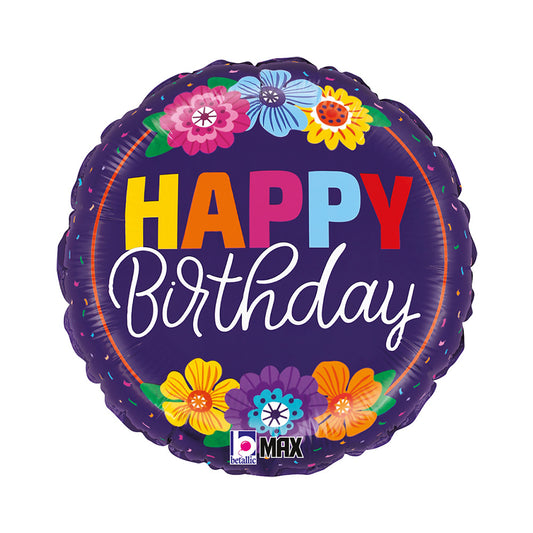 Daudz laimes dzimšanas dienā, Bold Blooms, folijas balons 46 cm