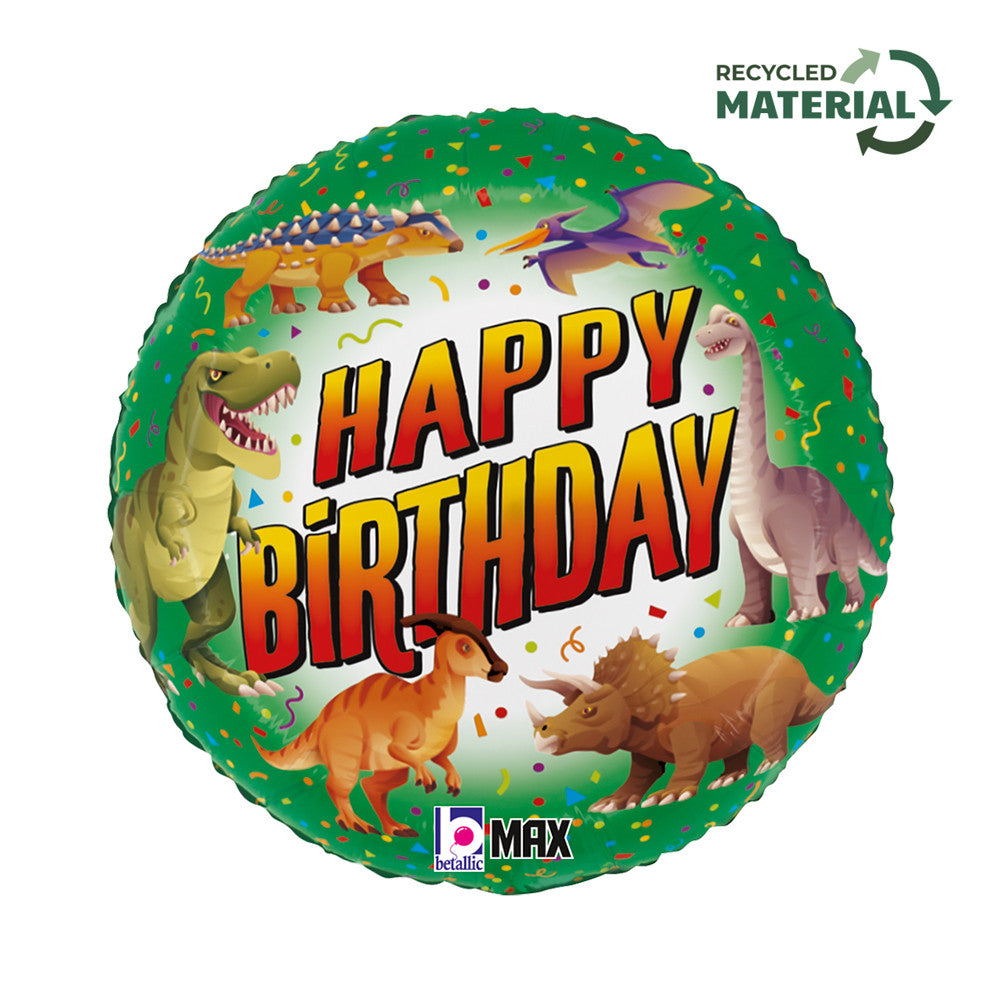 Folijas balons "Dinozaurs" ar dinozaura sveicienu, 46 cm