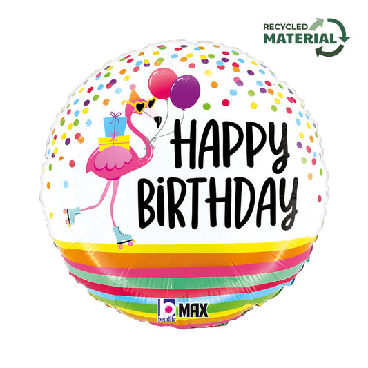 Daudz laimes dzimšanas dienā Flamingo Daudz laimes dzimšanas dienā folijas balons 46 cm