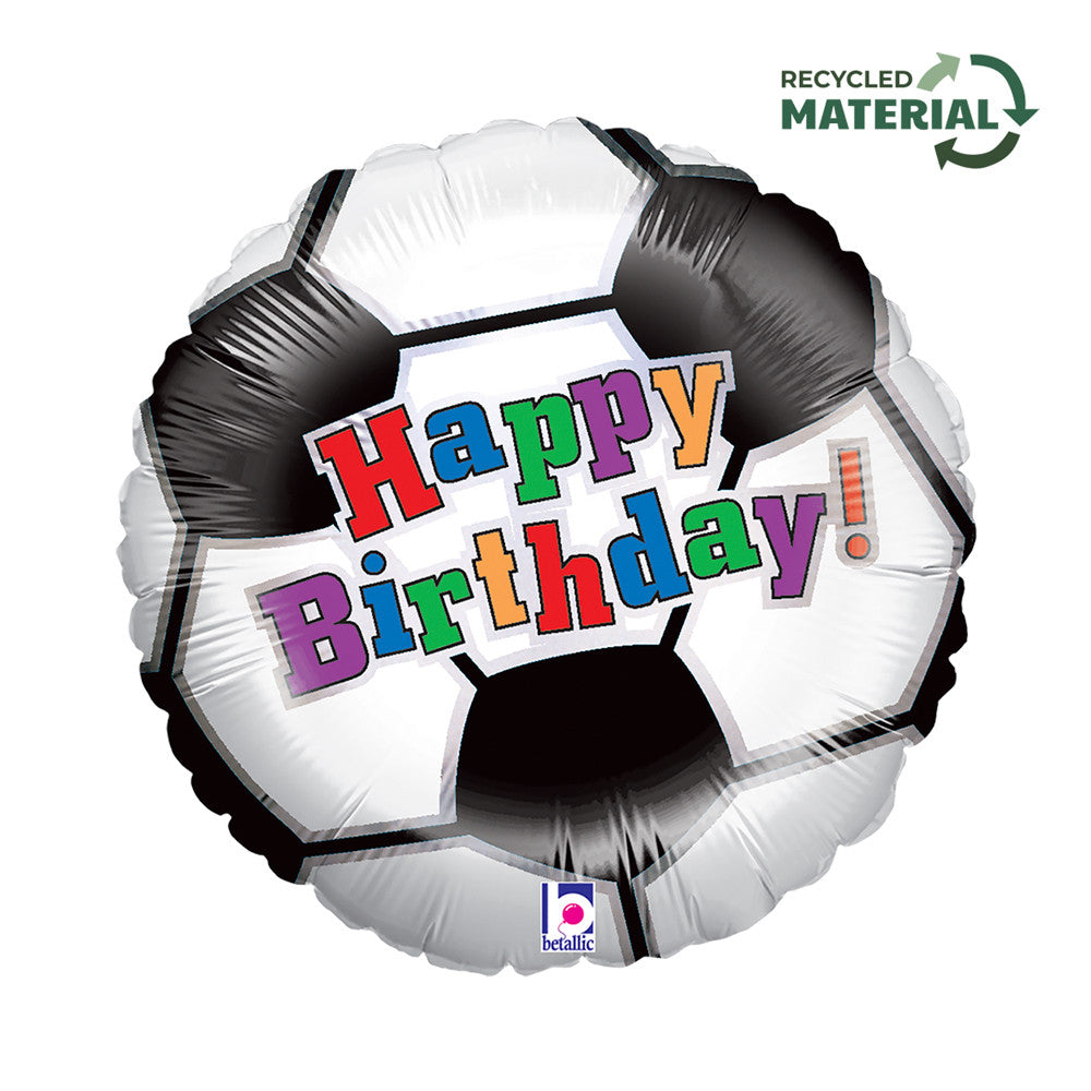 Folijas balons "Dzimšanas diena" ar futbola bumbu, 46 cm