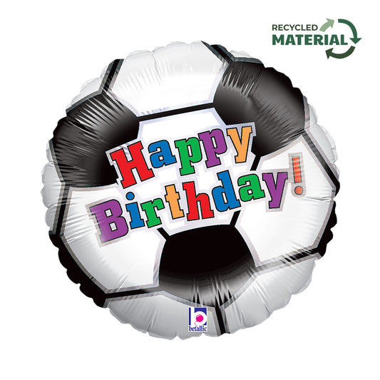 Folijas balons "Dzimšanas diena" ar futbola bumbu, 46 cm
