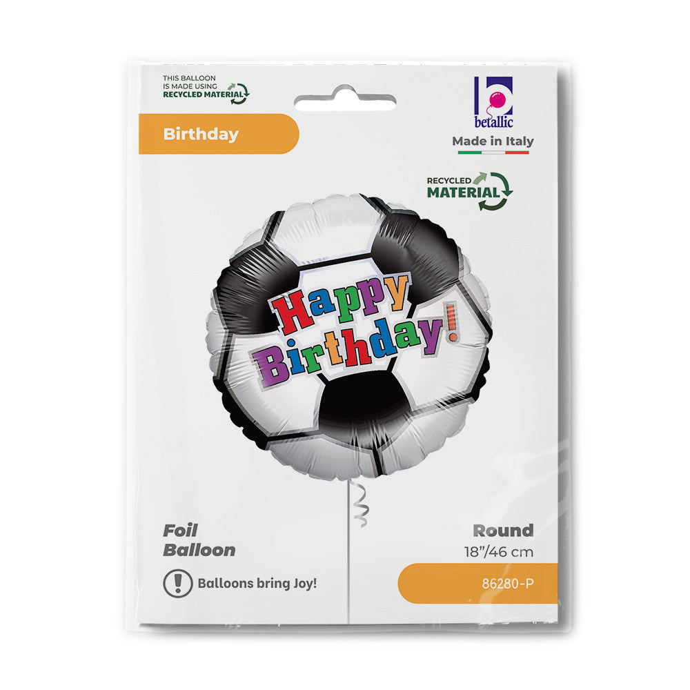 Folijas balons "Dzimšanas diena" ar futbola bumbu, 46 cm