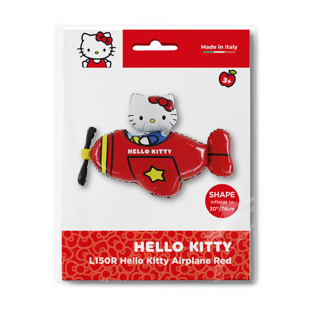 Hello Kitty Lidmašīna Sarkans Folijas Balons 76 cm