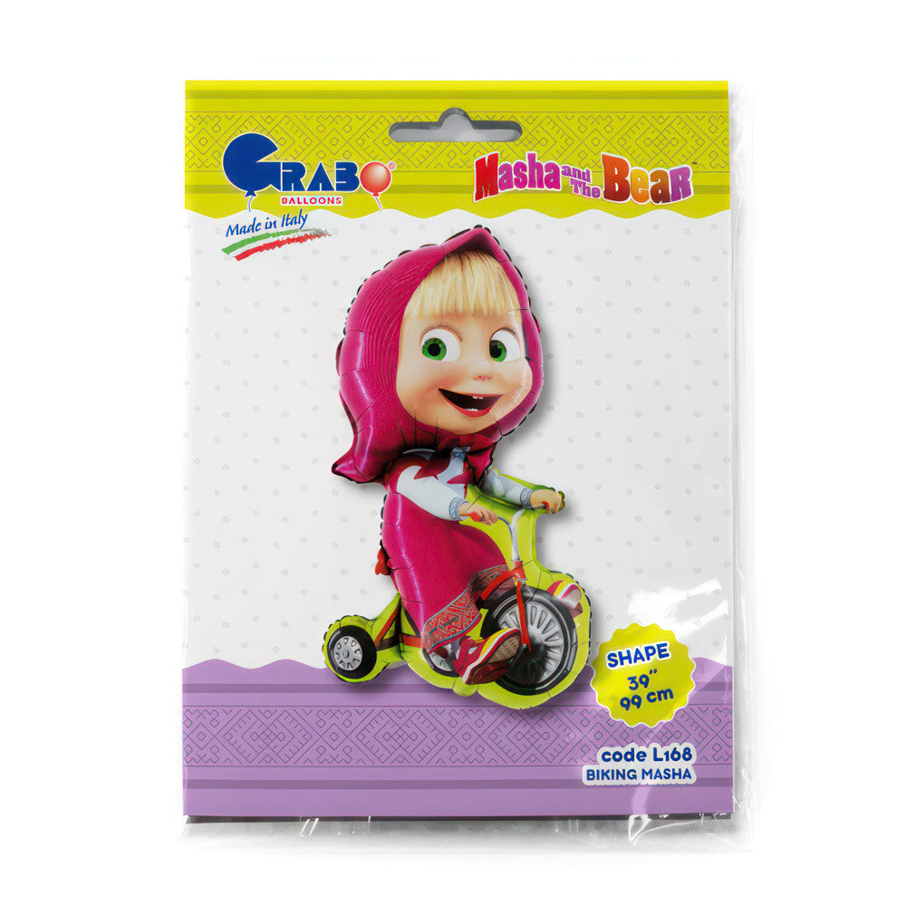 Maša un Lācis Velosipēda Folijas Balons 99 cm