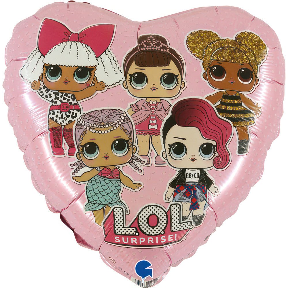 LOL pārsteiguma rozā folijas balons 46 cm