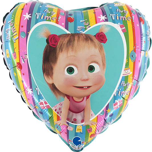 Maša un Lācis Varavīksnes folijas balons 46 cm
