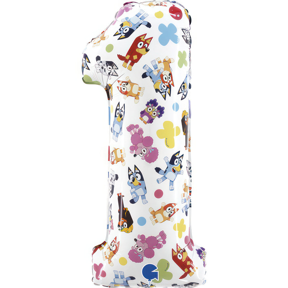 Zilo draugu 1. numura folijas balons 66 cm