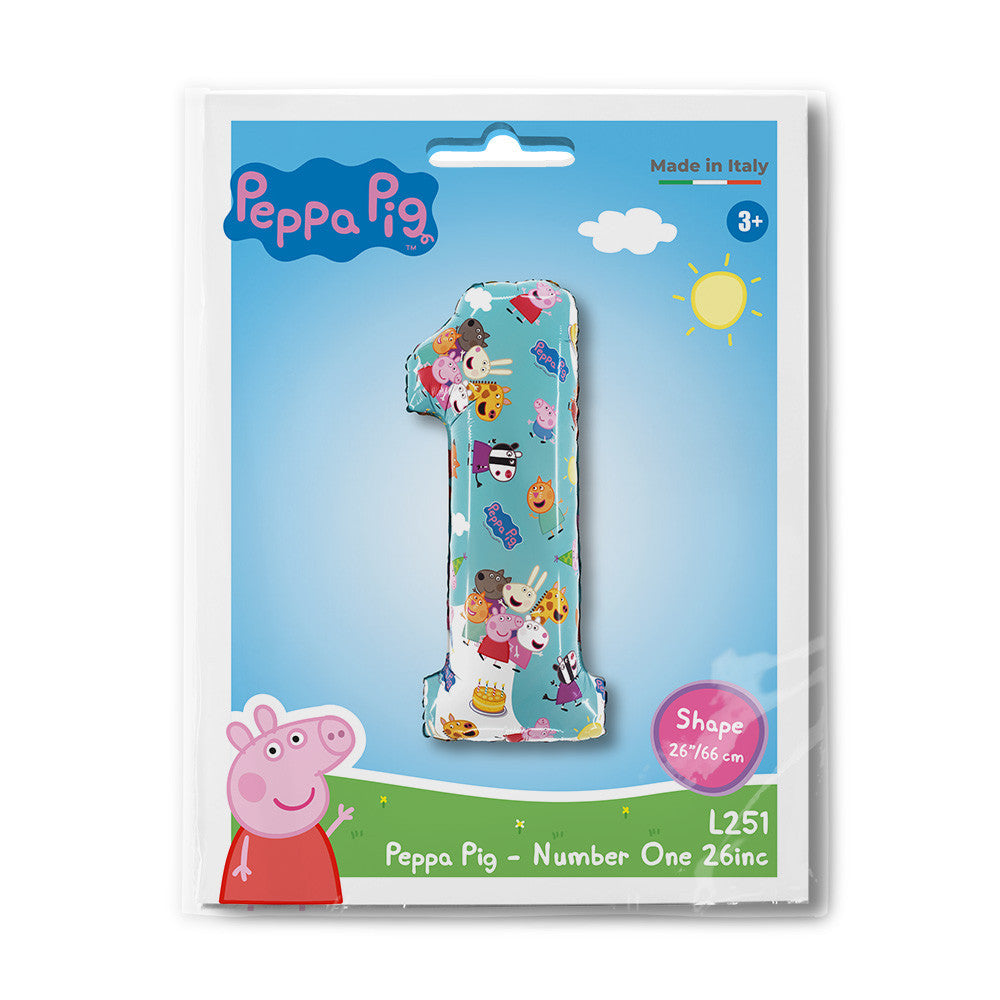 Peppa Pig zils cipars 1 folijas balons 66 cm