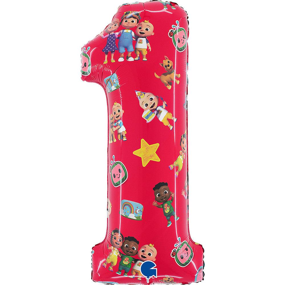 Cocomelon sarkans 1. numura folijas balons 66 cm