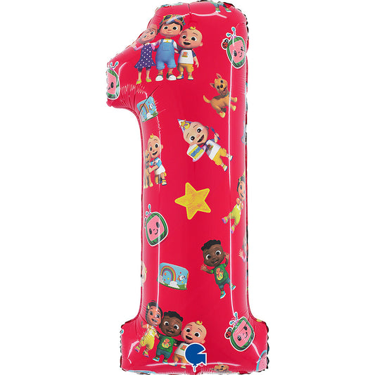 Cocomelon sarkans 1. numura folijas balons 66 cm