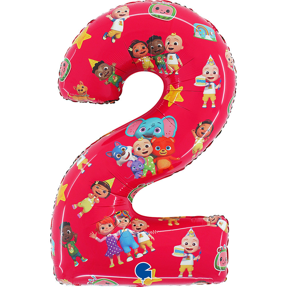 Cocomelon sarkans skaitlis 2 folijas balons 66 cm