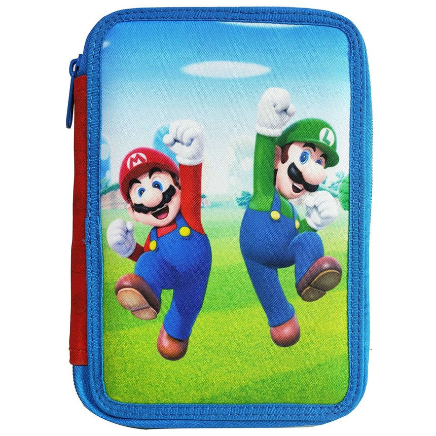 Super Mario Jump pildītais zīmuļu maciņš ar 2 slāņiem