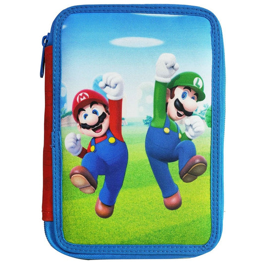 Super Mario Jump pildītais zīmuļu maciņš ar 2 slāņiem