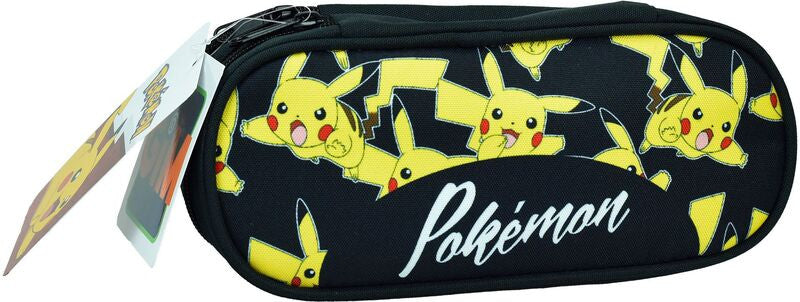 Pok√©mon Pika-Pika zīmuļu maciņš ar 2 nodalījumiem 26 cm