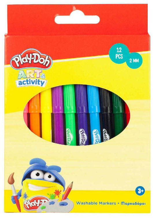 Play-Doh Art mazgājami flomāsteri, 12 gab. komplekts